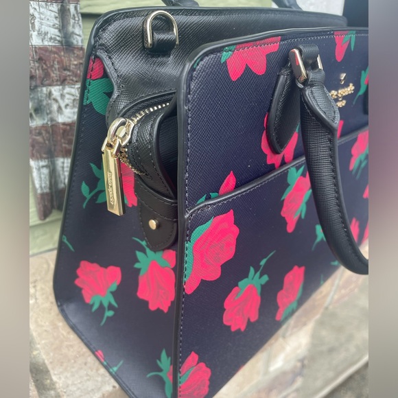 Kate Spade Madison Ross Toss Printed Rose Medium Satchel; NWOT - Picture 5 of 16